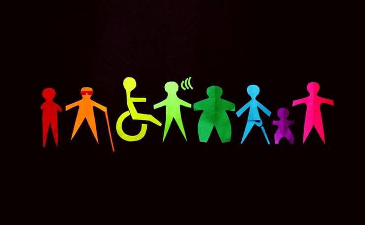 LGBT colours of people with different disabilities