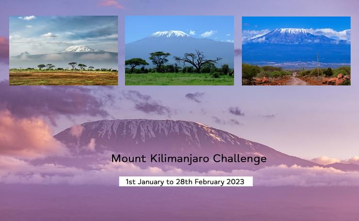 four images of Mount Kilimanjaro combined