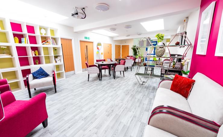 The smart and colourful interior of our Staying Well service