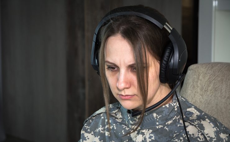 Woman with headphones